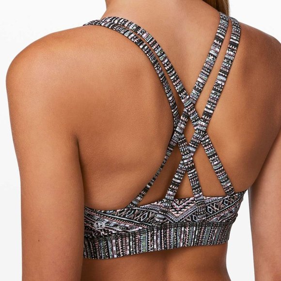 lululemon athletica Other - Lululemon Energy Bra B/C Cup Med support Tribal Pace Energy Bra White Black | 6